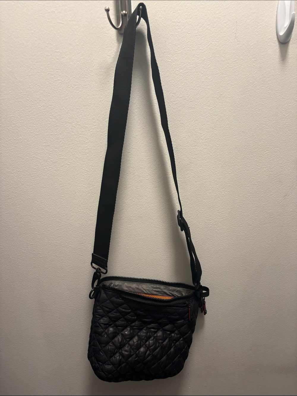 MZ Wallace Quilted Black Crossbody Messenger Bag